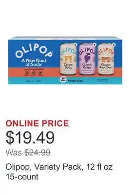 Costco Olipop, Variety Pack, 12 fl oz 15-count offer