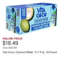 Costco Vita Coco, Coconut Water, 11.1 fl oz, 18-Count offer