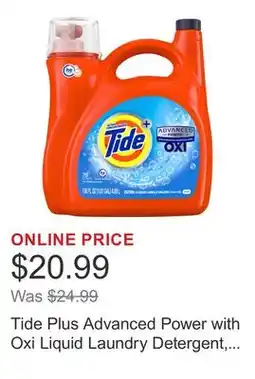 Costco Tide Plus Advanced Power with Oxi Liquid Laundry Detergent, Original, 78 Loads, 138 fl oz offer