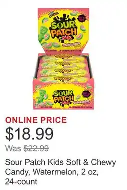 Costco Sour Patch Kids Soft & Chewy Candy, Watermelon, 2 oz, 24-count offer
