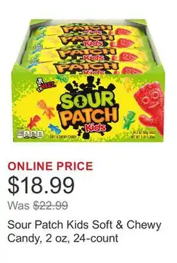 Costco Sour Patch Kids Soft & Chewy Candy, 2 oz, 24-count offer