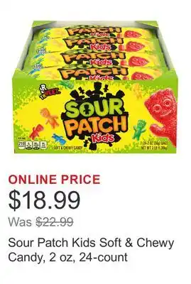 Costco Sour Patch Kids Soft & Chewy Candy, 2 oz, 24-count offer