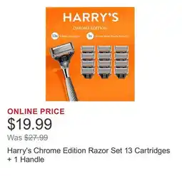 Costco Harry's Chrome Edition Razor Set 13 Cartridges + 1 Handle offer
