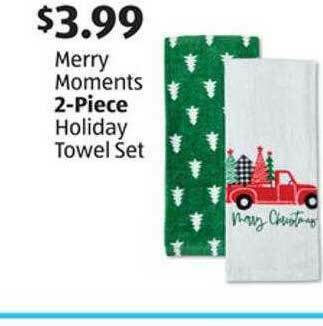 Aldi Merry Moments 2-piece Holiday Towel Set offer