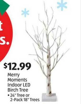 Aldi Merry Moments Indoor Led Birch Tree offer