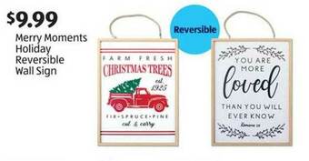 Aldi Merry Moments Holiday Reversible Wall Sign offer