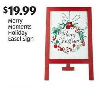Aldi Merry Moments Holiday Easel Sign offer