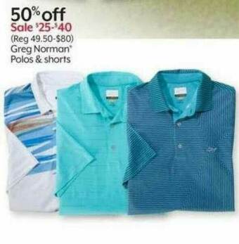 Bealls Greg Norman Polos & Shorts offer