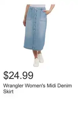 Costco Wrangler Women's Midi Denim Skirt offer