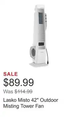 Costco Lasko Misto 42 Outdoor Misting Tower Fan offer