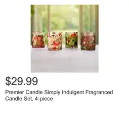 Costco Premier Candle Simply Indulgent Fragranced Candle Set, 4-piece offer