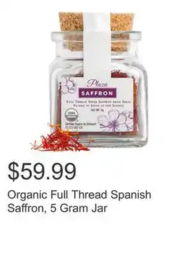 Costco Organic Full Thread Spanish Saffron, 5 Gram Jar offer