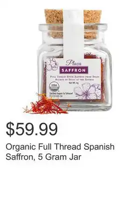 Costco Organic Full Thread Spanish Saffron, 5 Gram Jar offer