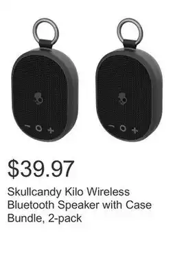 Costco Skullcandy Kilo Wireless Bluetooth Speaker with Case Bundle, 2-pack offer