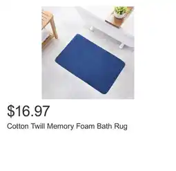 Costco Cotton Twill Memory Foam Bath Rug offer
