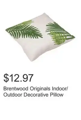 Costco Brentwood Originals Indoor/Outdoor Decorative Pillow offer