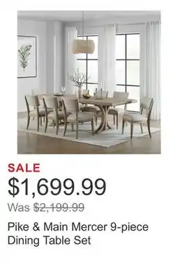 Costco Pike & Main Mercer 9-piece Dining Table Set offer