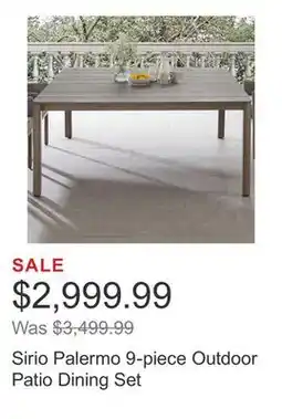 Costco Sirio Palermo 9-piece Outdoor Patio Dining Set offer