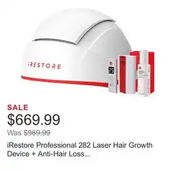 Costco iRestore Professional 282 Laser Hair Growth Device + Anti-Hair Loss Serum offer