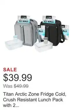 Costco Titan Arctic Zone Fridge Cold, Crush Resistant Lunch Pack with 2 Ice Walls, 2-pack offer