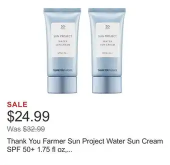 Costco Thank You Farmer Sun Project Water Sun Cream SPF 50+ 1.75 fl oz, 2-pack offer