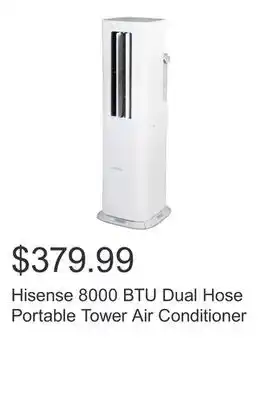 Costco Hisense 8000 BTU Dual Hose Portable Tower Air Conditioner offer