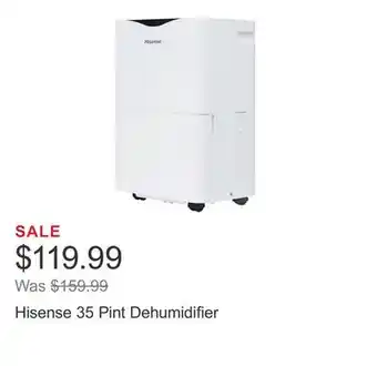 Costco Hisense 35 Pint Dehumidifier offer
