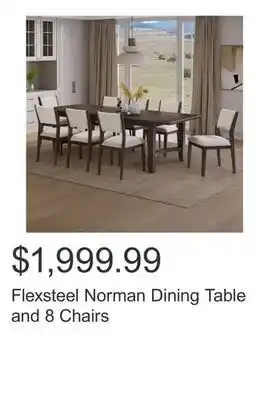 Costco Flexsteel Norman Dining Table and 8 Chairs offer
