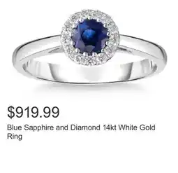 Costco Blue Sapphire and Diamond 14kt White Gold Ring offer