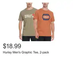 Costco Hurley Men's Graphic Tee, 2-pack offer