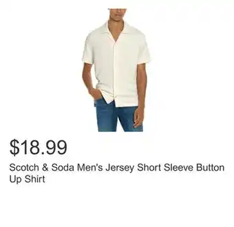 Costco Scotch & Soda Men's Jersey Short Sleeve Button Up Shirt offer