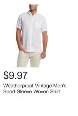 Costco Weatherproof Vintage Men's Short Sleeve Woven Shirt offer