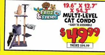 Ollie's FRITZ & FRIENDS MULTI-LEVEL CAT CONDO offer