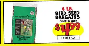 Ollie's 4 LB. BIRD SEED BARGAINS offer