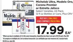 Food 4 Less Michelob Ultra, Modelo Oro, Corona Premier or Estrella Jalisco offer