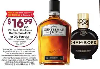 Ralphs Gentleman Jack or Old Forester offer