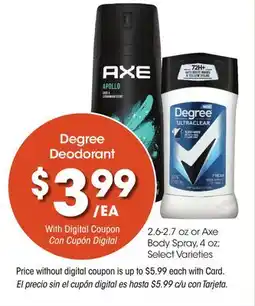 Ralphs Degree Deodorant offer