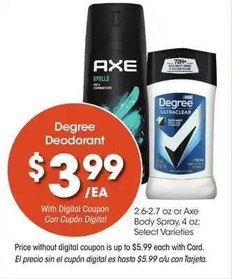 Ralphs Degree Deodorant offer