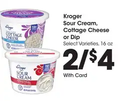 Ralphs Kroger Sour Cream, Cottage Cheese or Dip offer