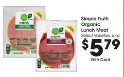 Ralphs Simple Truth Organic Lunch Meat offer