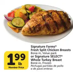 Albertsons Signature Farms Fresh Split Chicken Breasts or Signature SELECT Whole Turkey Breast offer