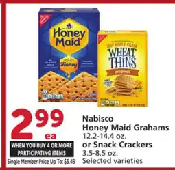 Albertsons Nabisco Honey Maid Grahams 12.2-14.4 oz. or Snack Crackers 3.5-8.5 oz offer