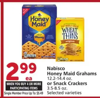 Albertsons Nabisco Honey Maid Grahams 12.2-14.4 oz. or Snack Crackers 3.5-8.5 oz offer