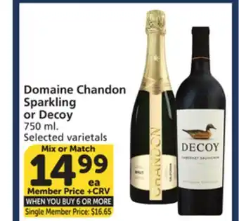 Albertsons Domaine Chandon Sparkling or Decoy offer