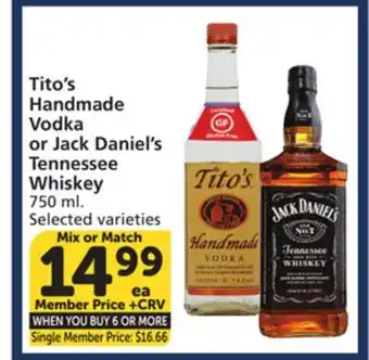 Albertsons Tito's Handmade Vodka or Jack Daniel's Tennessee Whiskey offer
