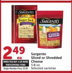 Albertsons Sargento Sliced or Shredded Cheese offer