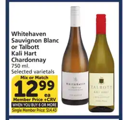 Albertsons Whitehaven Sauvignon Blanc or Talbott Kali Hart Chardonnay offer