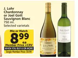 Albertsons J. Lohr Chardonnay or Joel Gott Sauvignon Blanc offer
