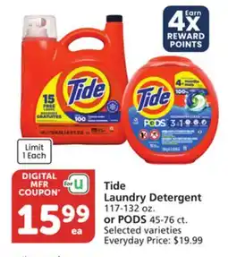 Albertsons Tide Laundry Detergent 117-132 oz. or PODS 45-76 ct offer