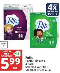 Albertsons Puffs Facial Tissues offer